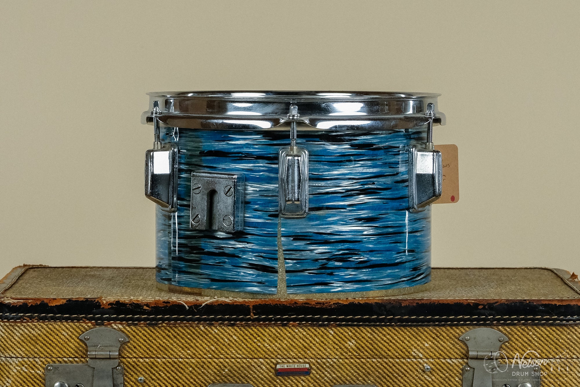 1970s Pearl Fiberglass Concert Tom in Blue Oyster - 6.5x10
