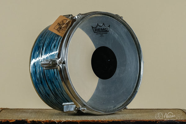 1970s Pearl Fiberglass Concert Tom in Blue Oyster - 6.5x10