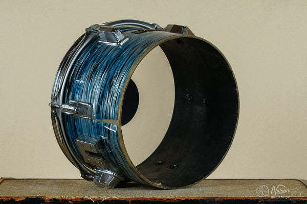1970s Pearl Fiberglass Concert Tom in Blue Oyster - 6.5x10