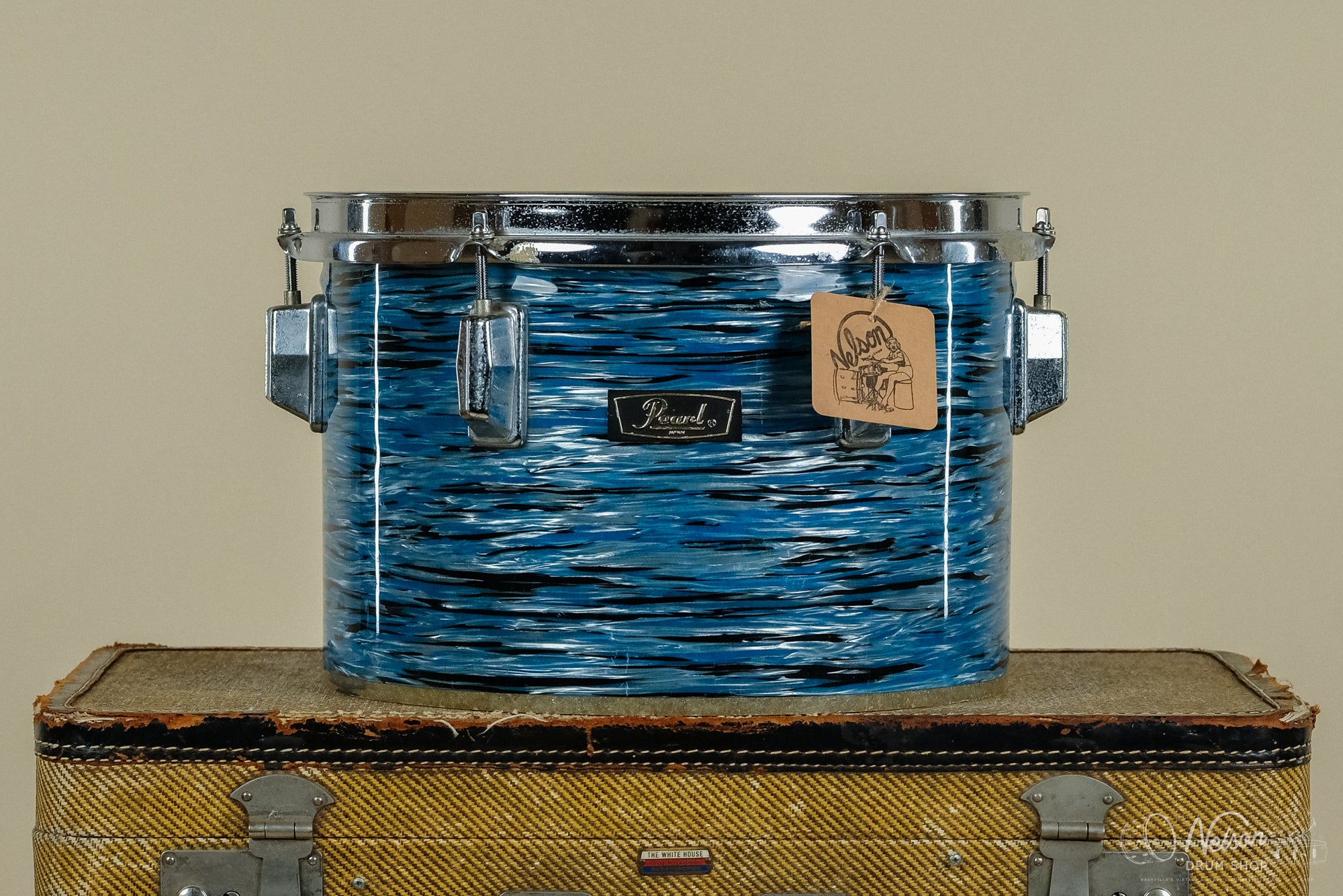1970s Pearl Fiberglass Concert Tom in Blue Oyster - 8x12