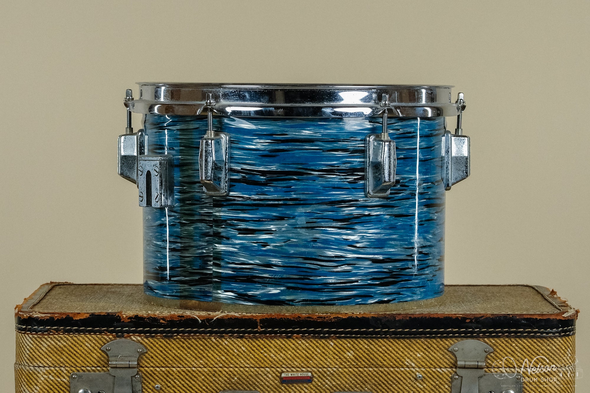 1970s Pearl Fiberglass Concert Tom in Blue Oyster - 8x12