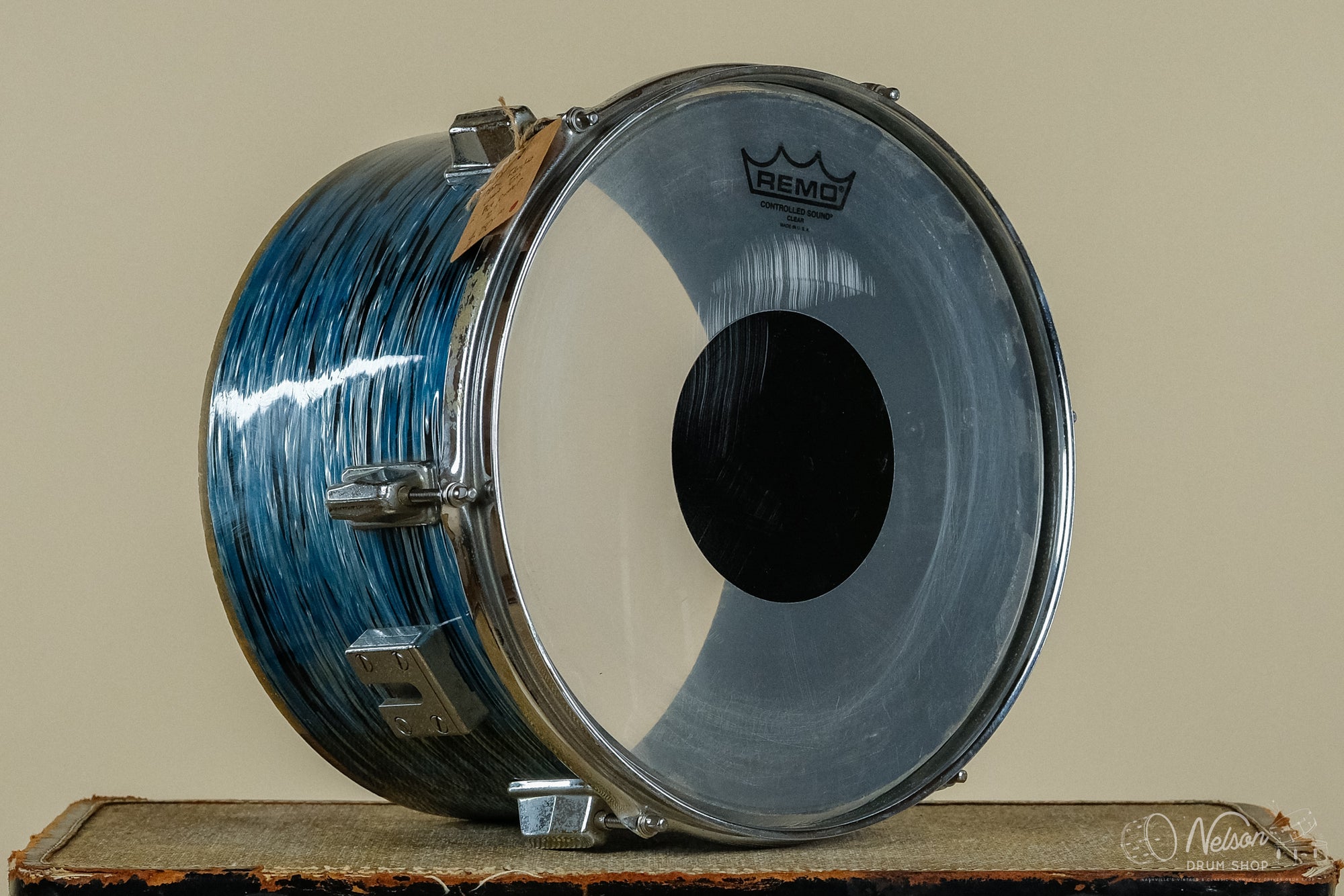 1970s Pearl Fiberglass Concert Tom in Blue Oyster - 8x12