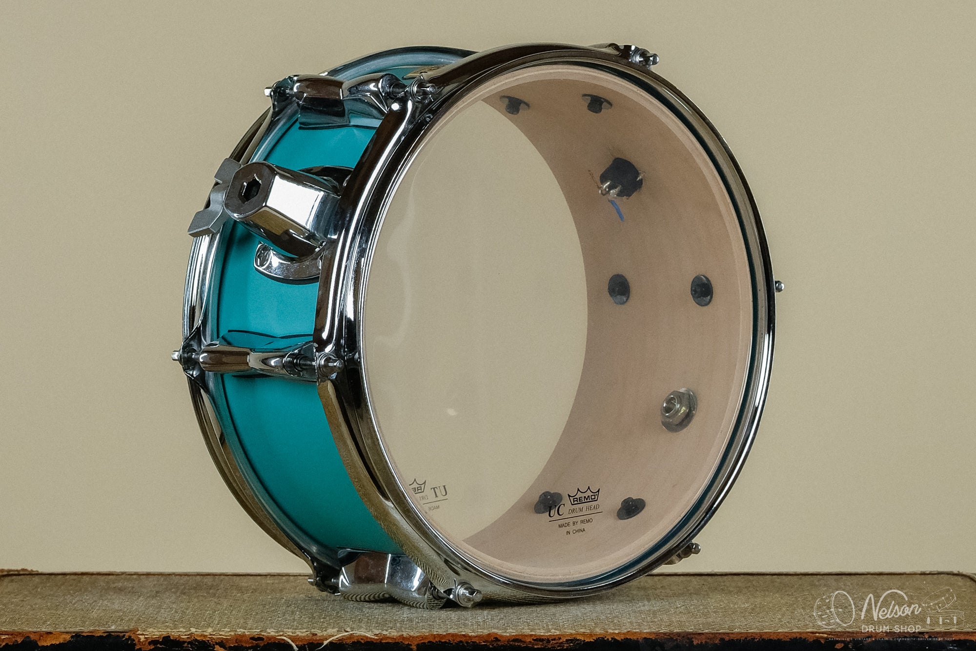 Used Yamaha 'Stage Custom' Hip Tom in Matte Surf Green - 5x10
