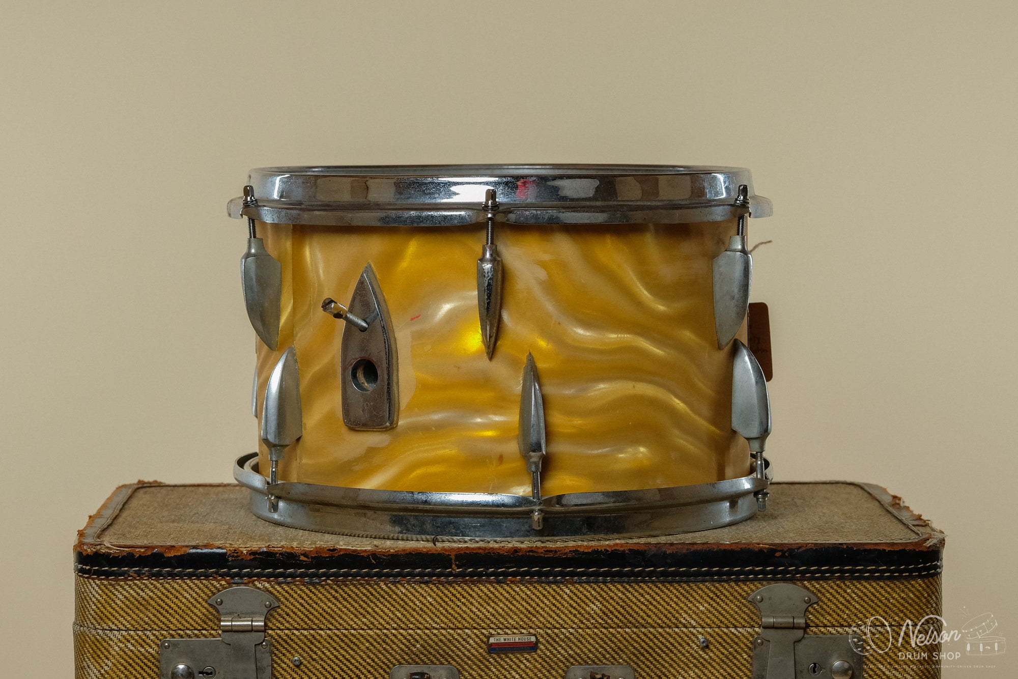 1960s Sonor 'Teardrop' Tom in Gold Satin Flame - 8x13