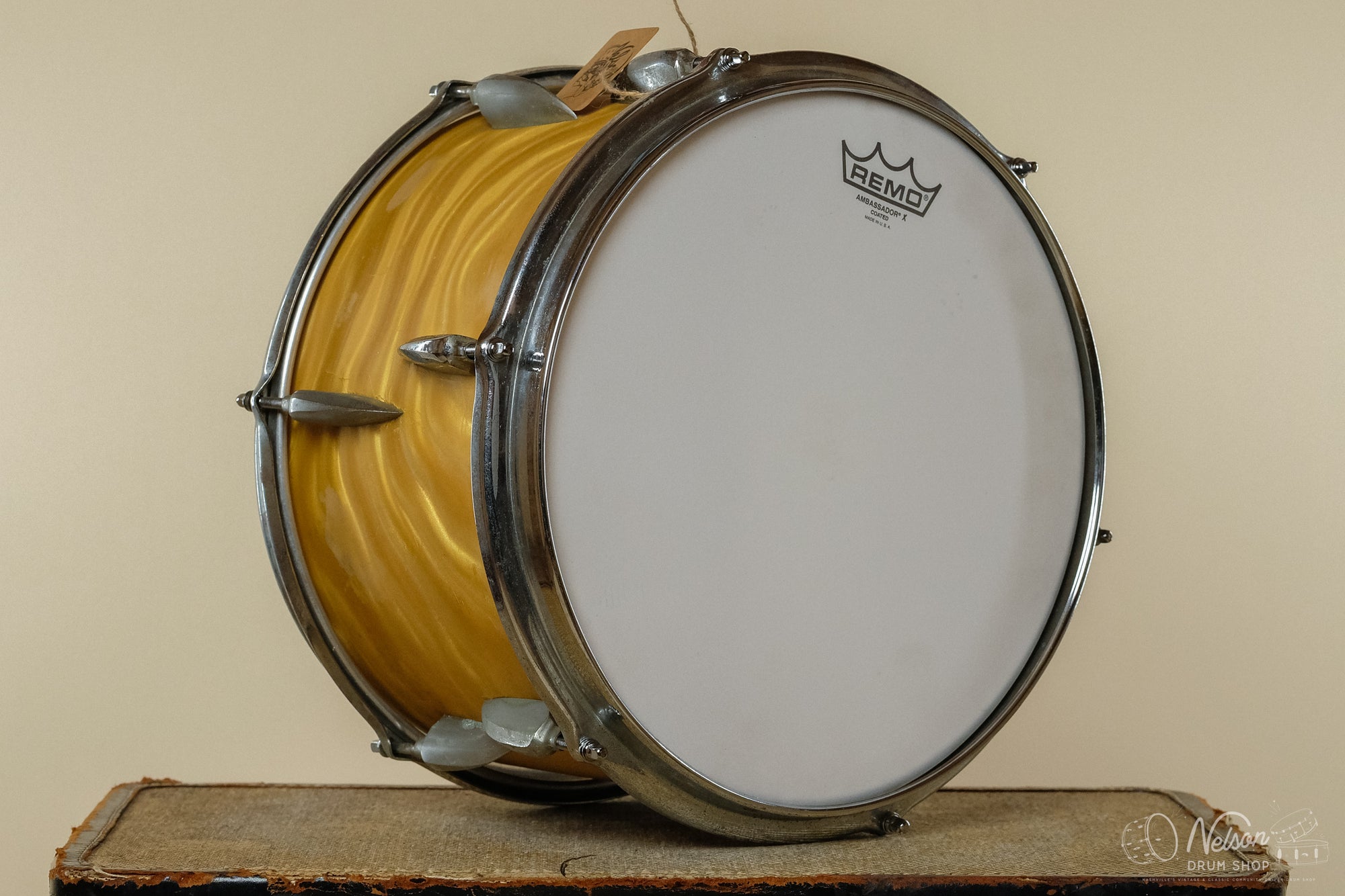 1960s Sonor 'Teardrop' Tom in Gold Satin Flame - 8x13