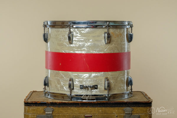 1960s Ludwig Pre-Serial Snare Drum In White Marine Pearl - 12x15
