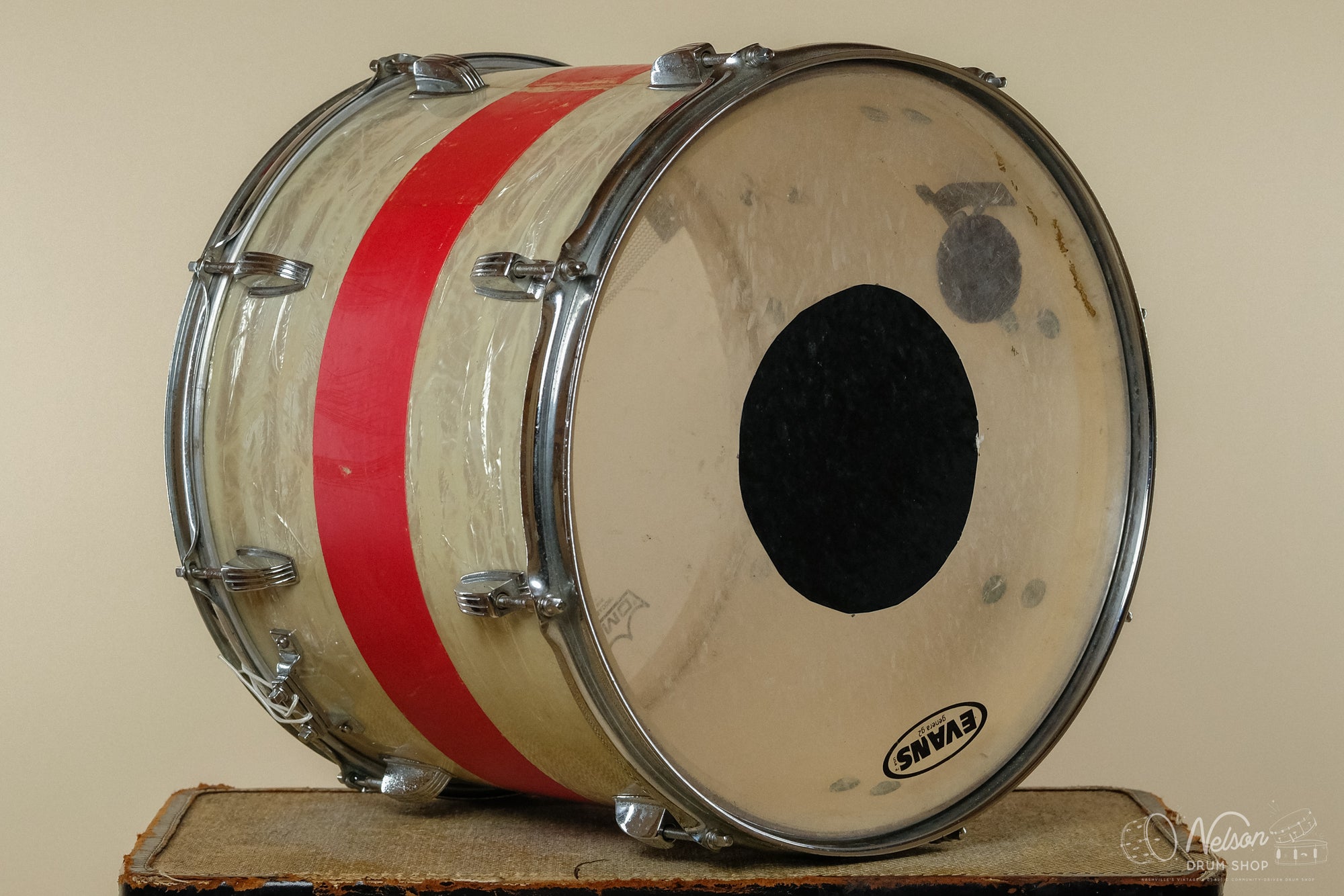 1960s Ludwig Pre-Serial Snare Drum In White Marine Pearl - 12x15