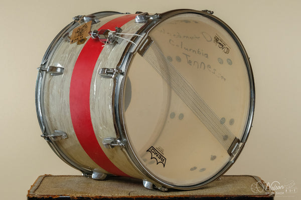 1960s Ludwig Pre-Serial Snare Drum In White Marine Pearl - 12x15