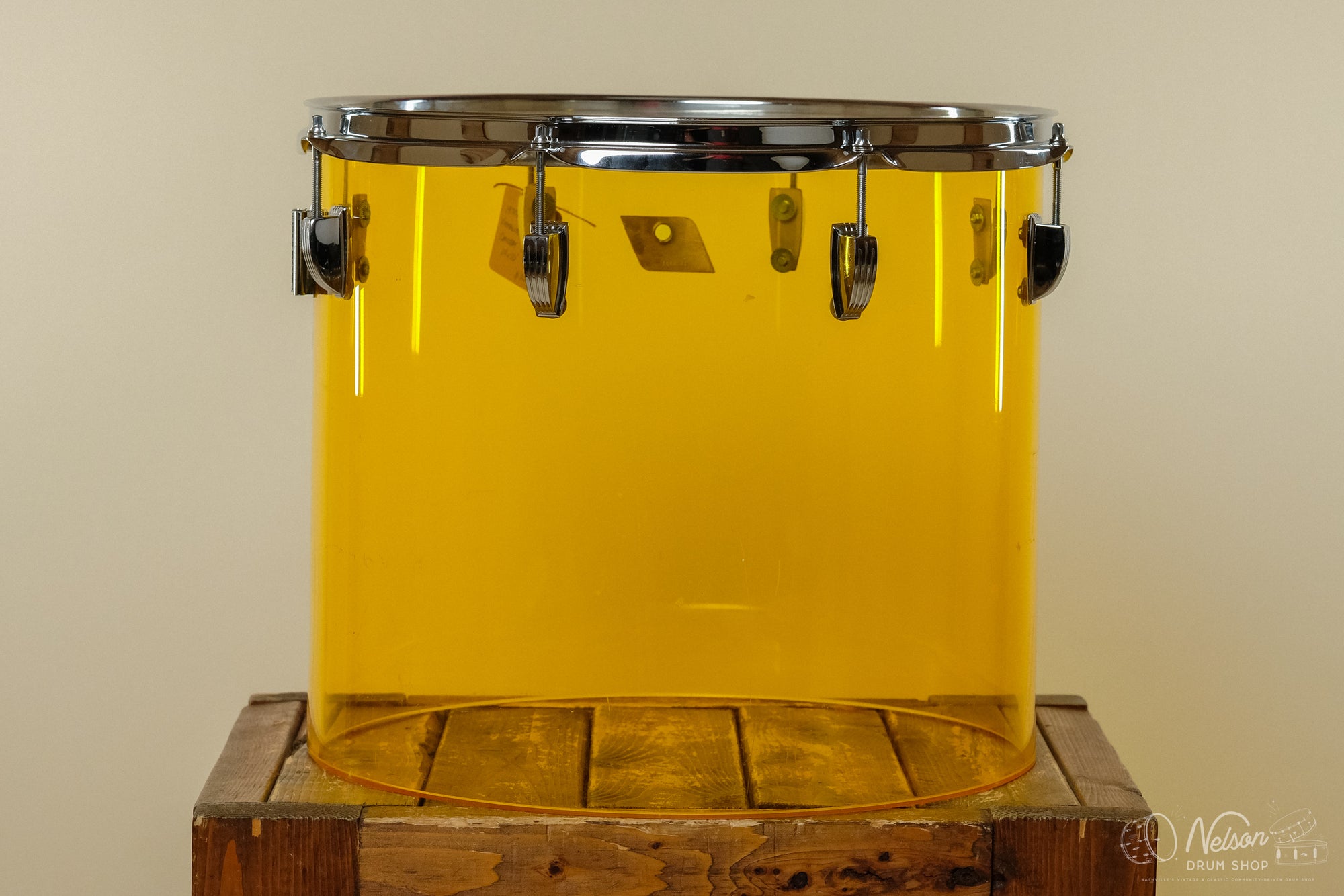 1970s Ludwig Vistalite Yellow Concert Tom - 14x16