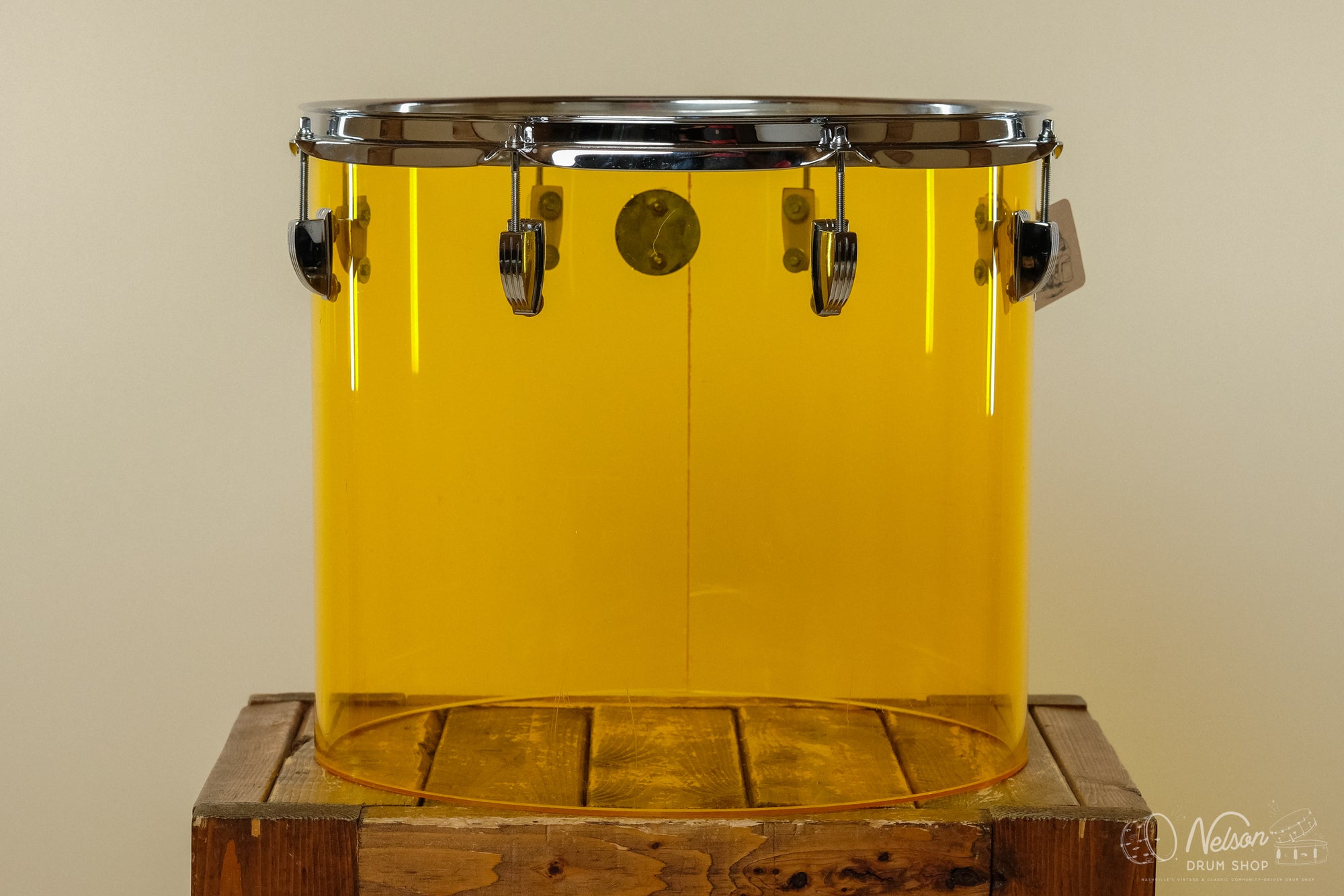 1970s Ludwig Vistalite Yellow Concert Tom - 14x16