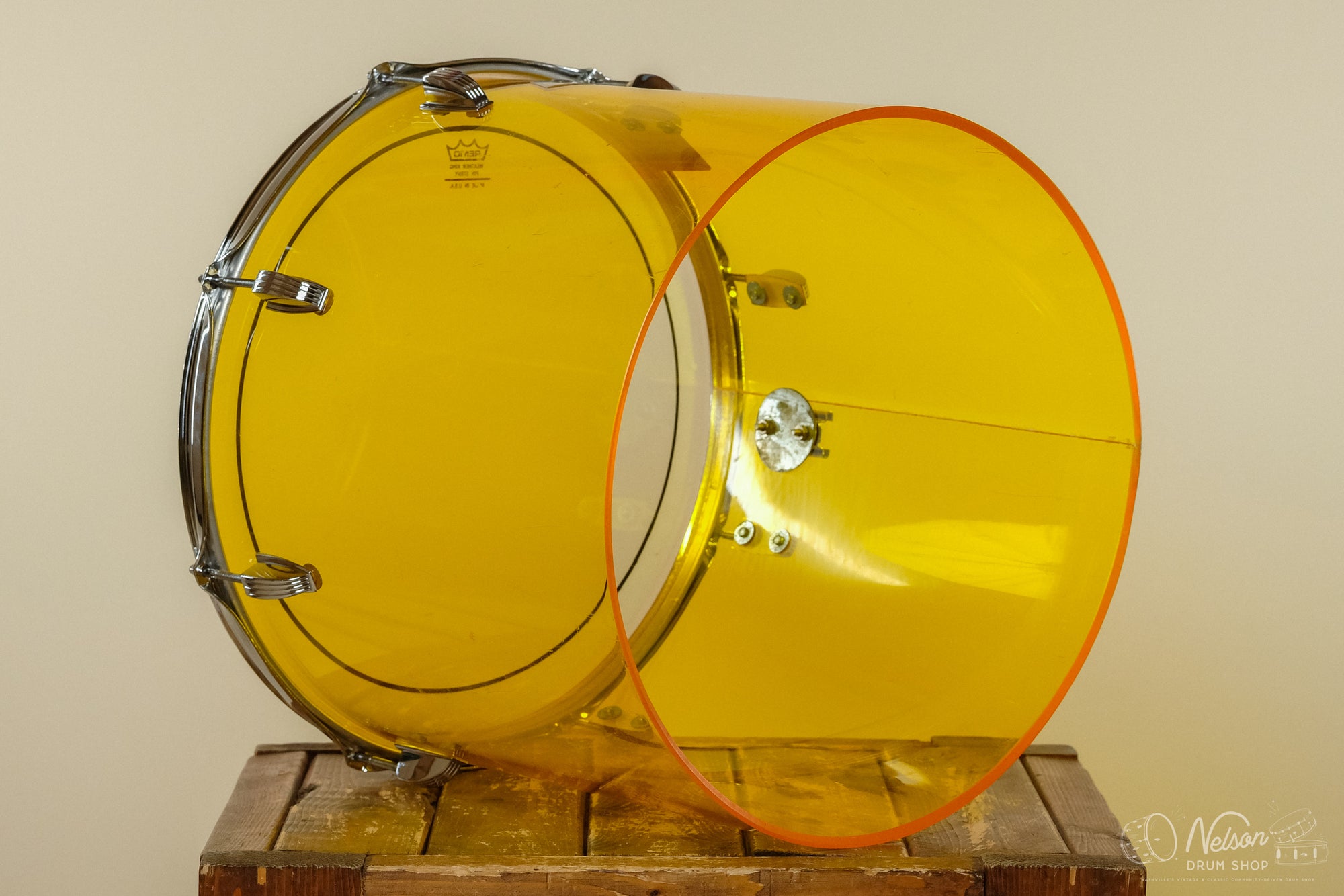 1970s Ludwig Vistalite Yellow Concert Tom - 14x16