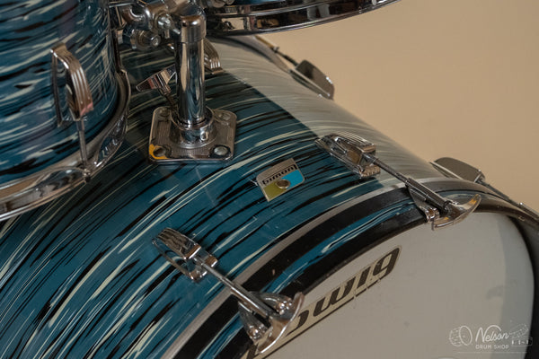1970s Ludwig 'Pro Beat' in 'Bowling Ball' Oyster Blue - 14x24, 16x18, 16x16, 10x14, 9x13