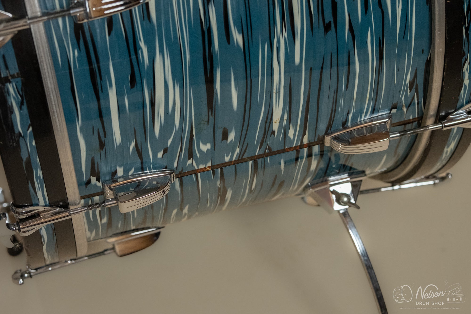 1970s Ludwig 'Pro Beat' in 'Bowling Ball' Oyster Blue - 14x24, 16x18, 16x16, 10x14, 9x13