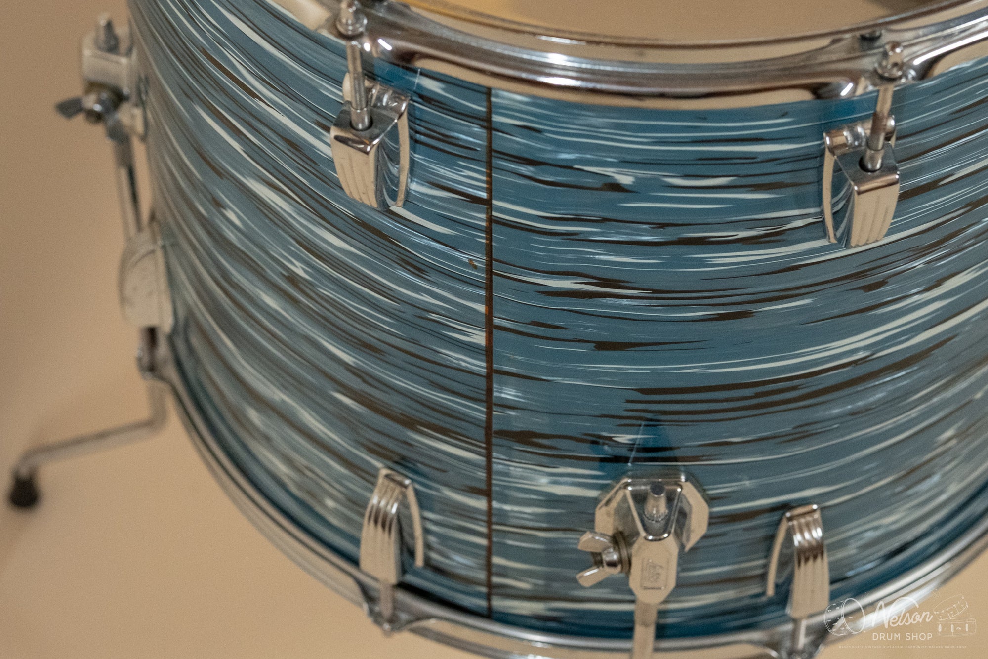 1970s Ludwig 'Pro Beat' in 'Bowling Ball' Oyster Blue - 14x24, 16x18, 16x16, 10x14, 9x13