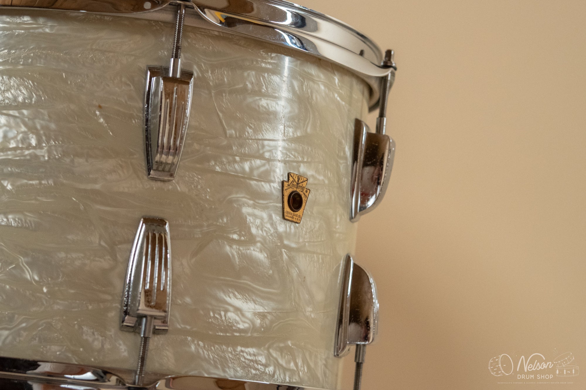 1960s Ludwig 'Super Classic' in White Marine Pearl - 14x22, 16x16, 9x13
