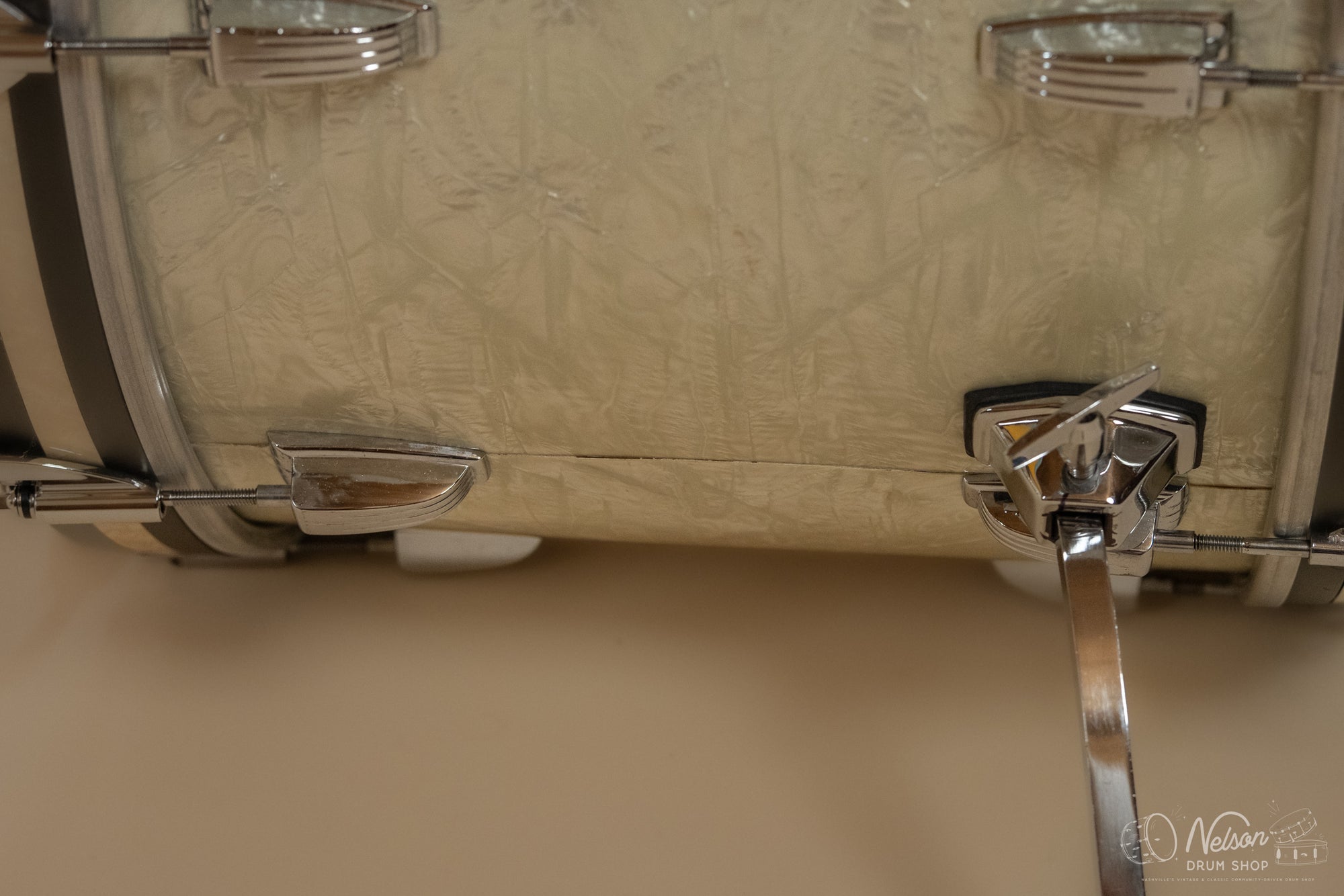 1960s Ludwig 'Super Classic' in White Marine Pearl - 14x22, 16x16, 9x13