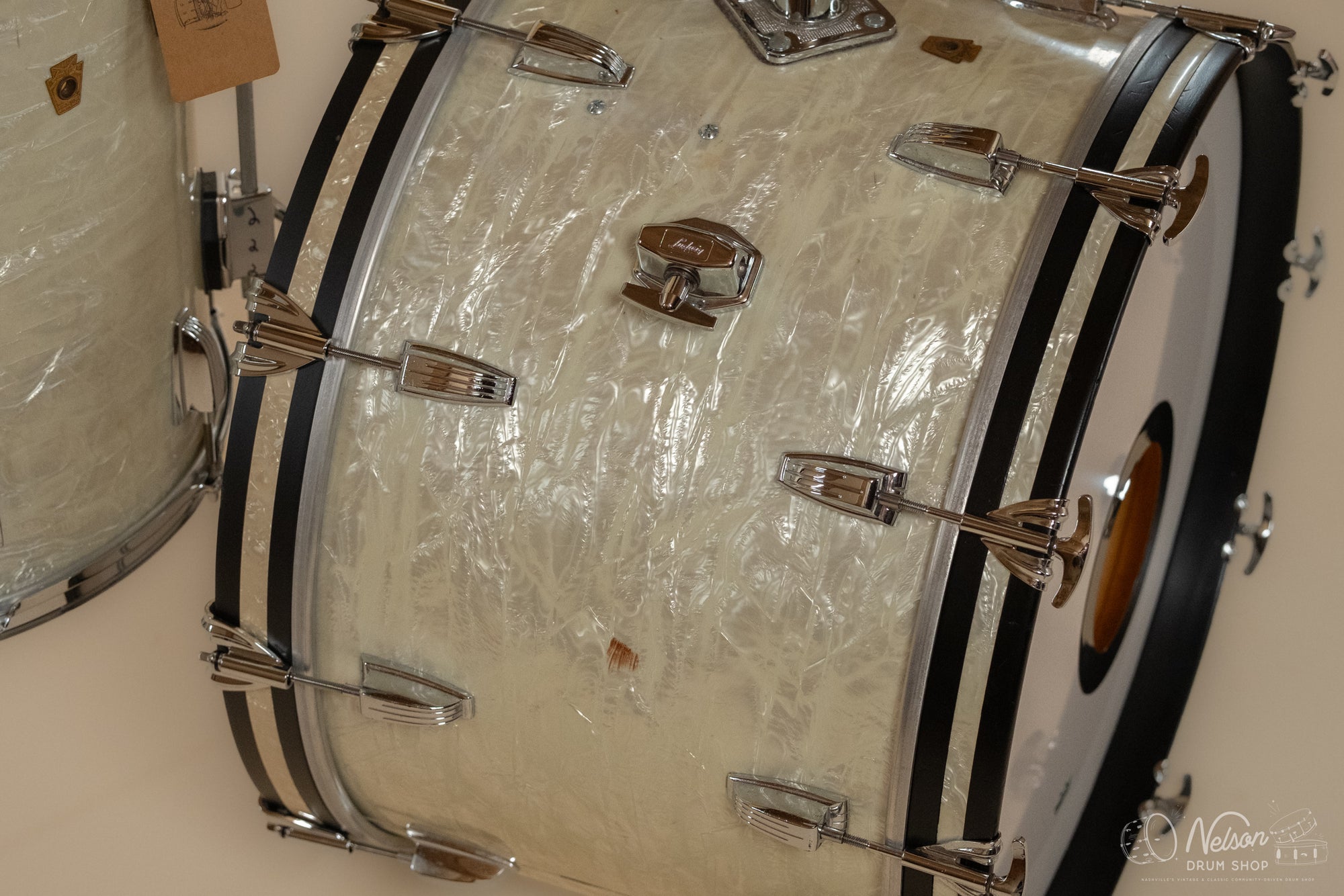 1960s Ludwig 'Super Classic' in White Marine Pearl - 14x22, 16x16, 9x13
