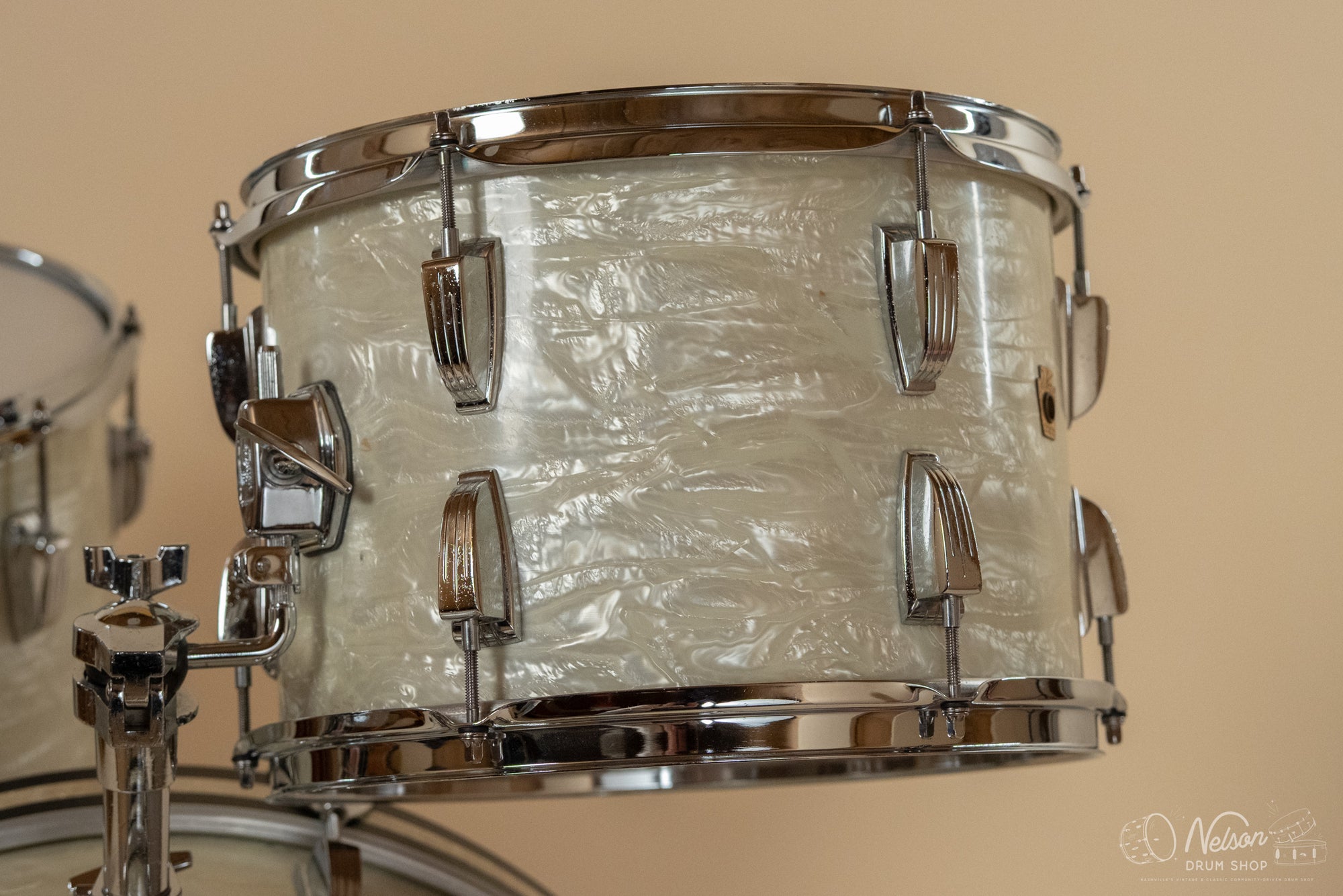 1960s Ludwig 'Super Classic' in White Marine Pearl - 14x22, 16x16, 9x13