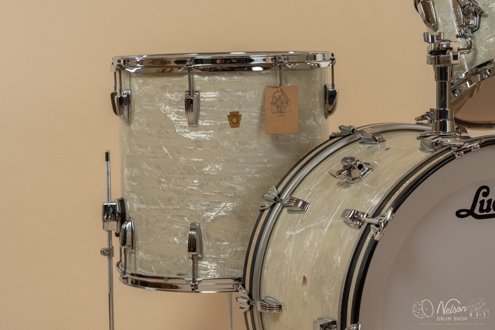 1960s Ludwig 'Super Classic' in White Marine Pearl - 14x22, 16x16, 9x13