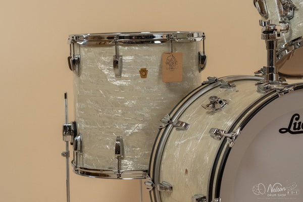 1960s Ludwig 'Super Classic' in White Marine Pearl - 14x22, 16x16, 9x13
