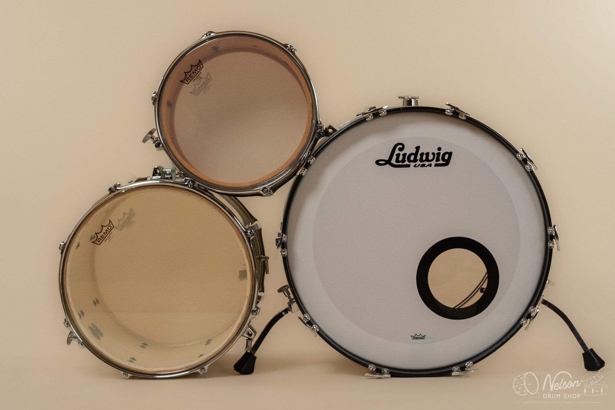 1960s Ludwig 'Super Classic' in White Marine Pearl - 14x22, 16x16, 9x13