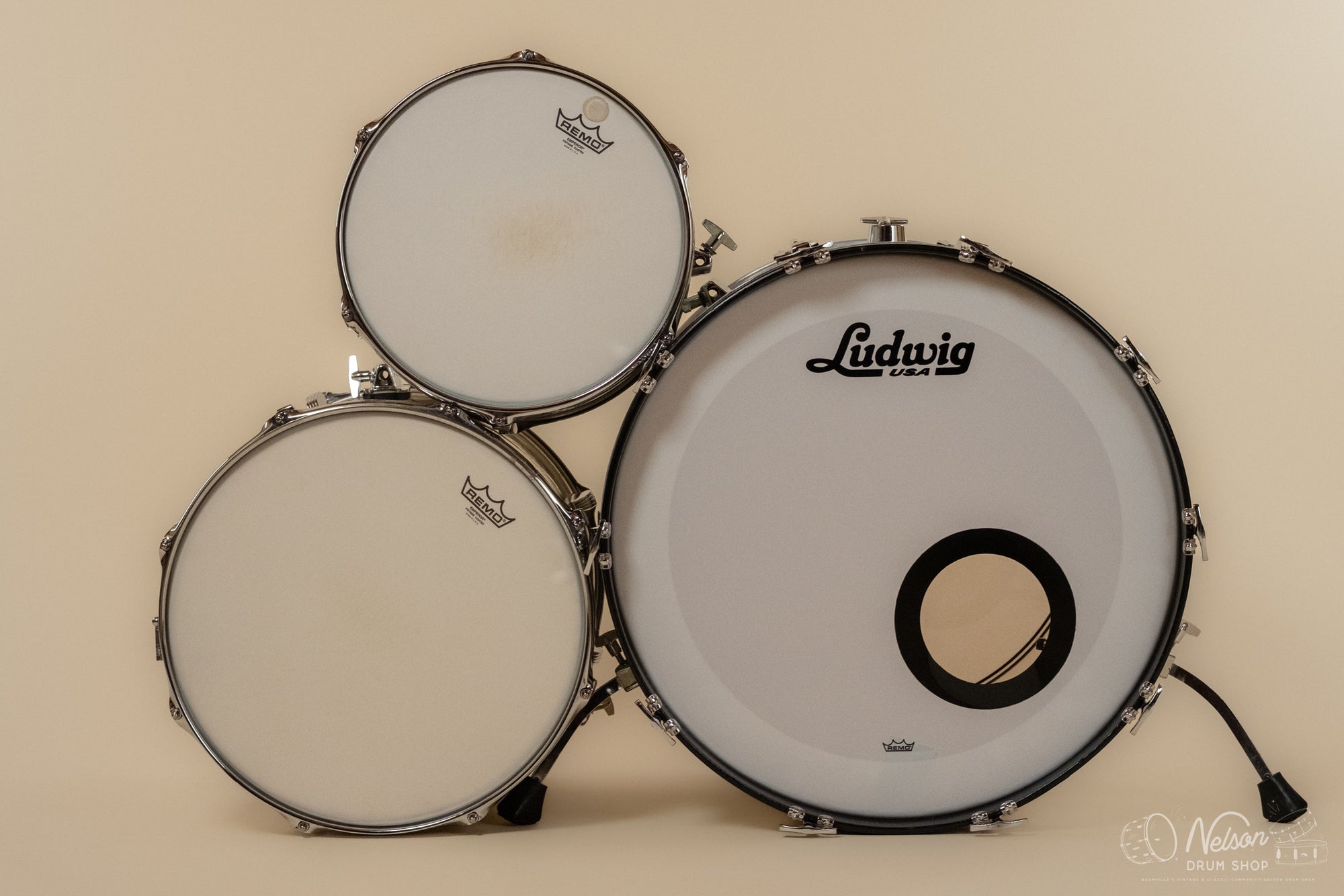1960s Ludwig 'Super Classic' in White Marine Pearl - 14x22, 16x16, 9x13