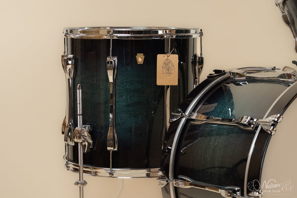 Used Ludwig Legacy Maple in Aqua Burst Lacquer - 14x22, 16x16, 9x13