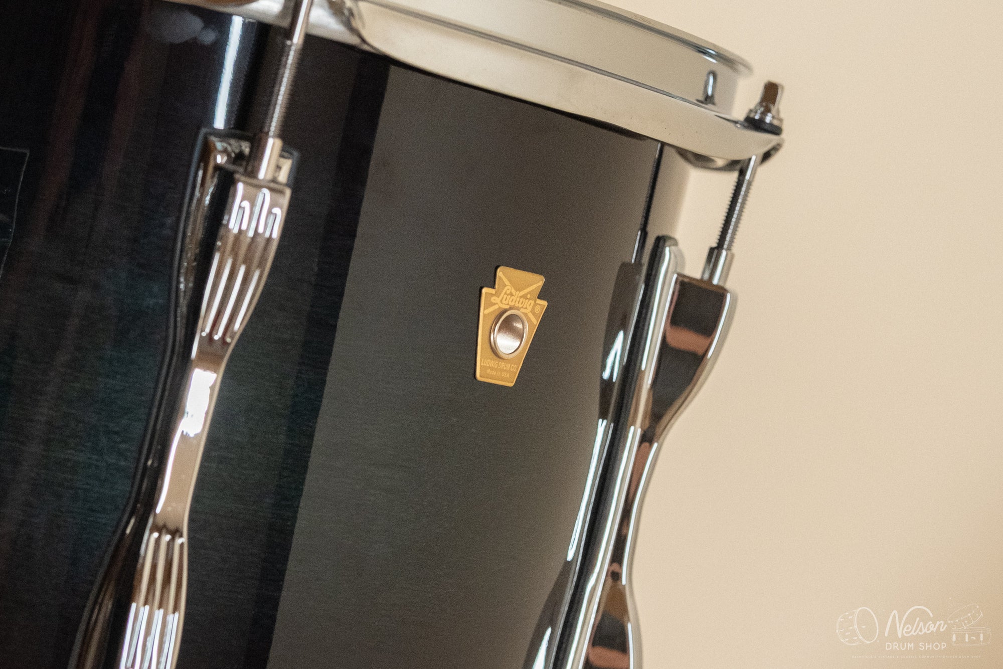 Used Ludwig Legacy Maple in Aqua Burst Lacquer - 14x22, 16x16, 9x13