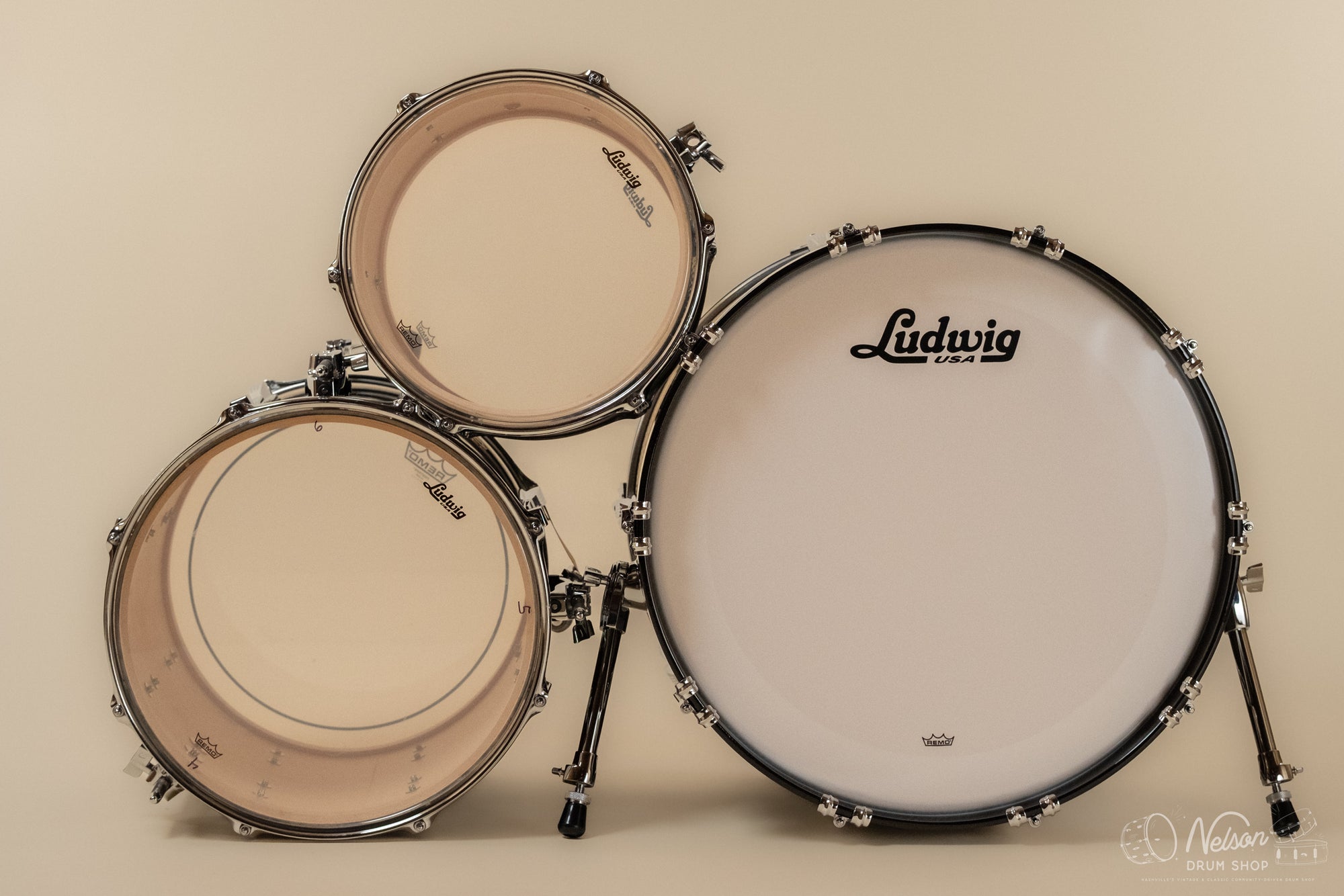Used Ludwig Legacy Maple in Aqua Burst Lacquer - 14x22, 16x16, 9x13