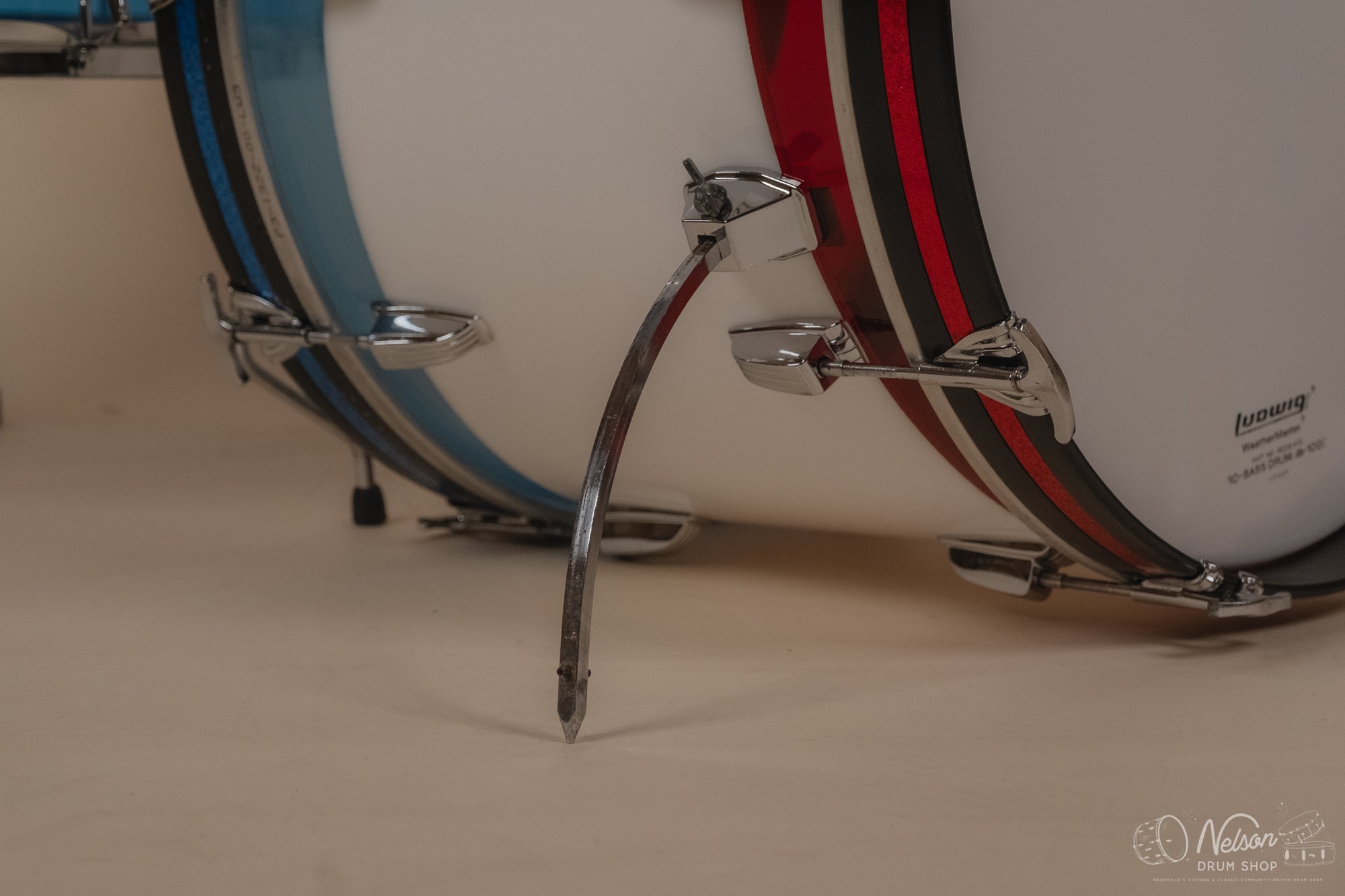 1976 Ludwig Vistalite Pattern D Bicentennial Red/White/Blue - 14x22, 16x16, 9x13, 8x12