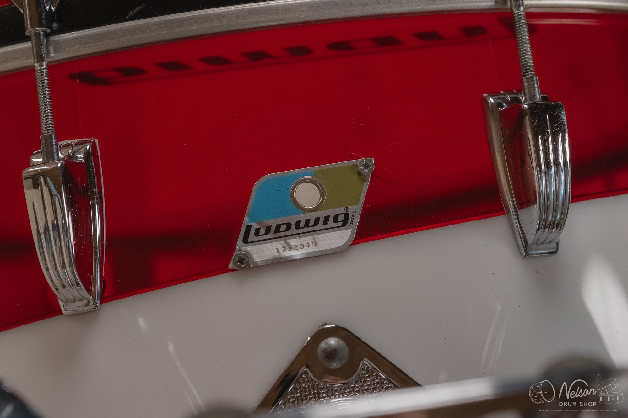 1976 Ludwig Vistalite Pattern D Bicentennial Red/White/Blue - 14x22, 16x16, 9x13, 8x12