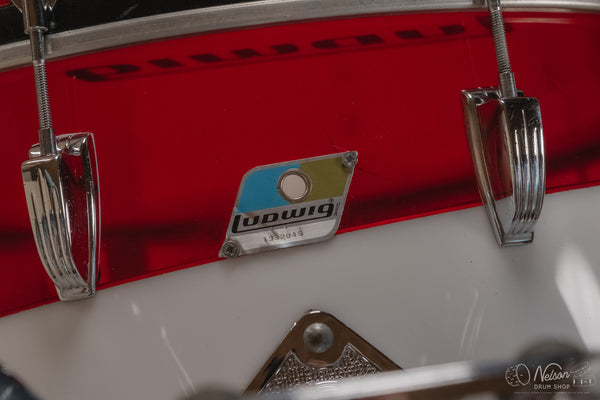 1976 Ludwig Vistalite Pattern D Bicentennial Red/White/Blue - 14x22, 16x16, 9x13, 8x12