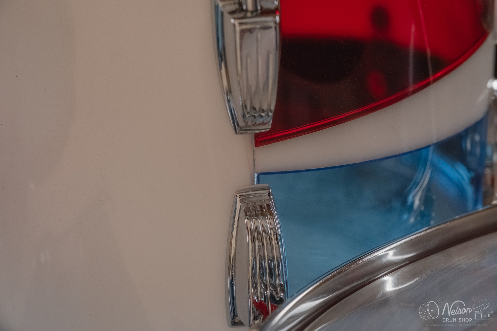 1976 Ludwig Vistalite Pattern D Bicentennial Red/White/Blue - 14x22, 16x16, 9x13, 8x12