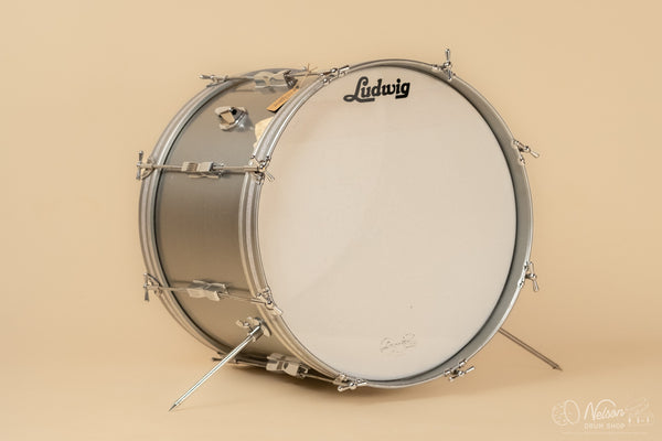 1967 Ludwig 'Clubdate' Bass Drum refinished in Inca Silver Lacquer - 14x20