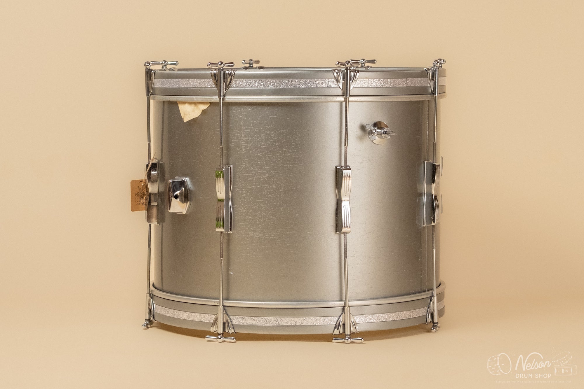 1967 Ludwig 'Clubdate' Bass Drum refinished in Inca Silver Lacquer - 14x20