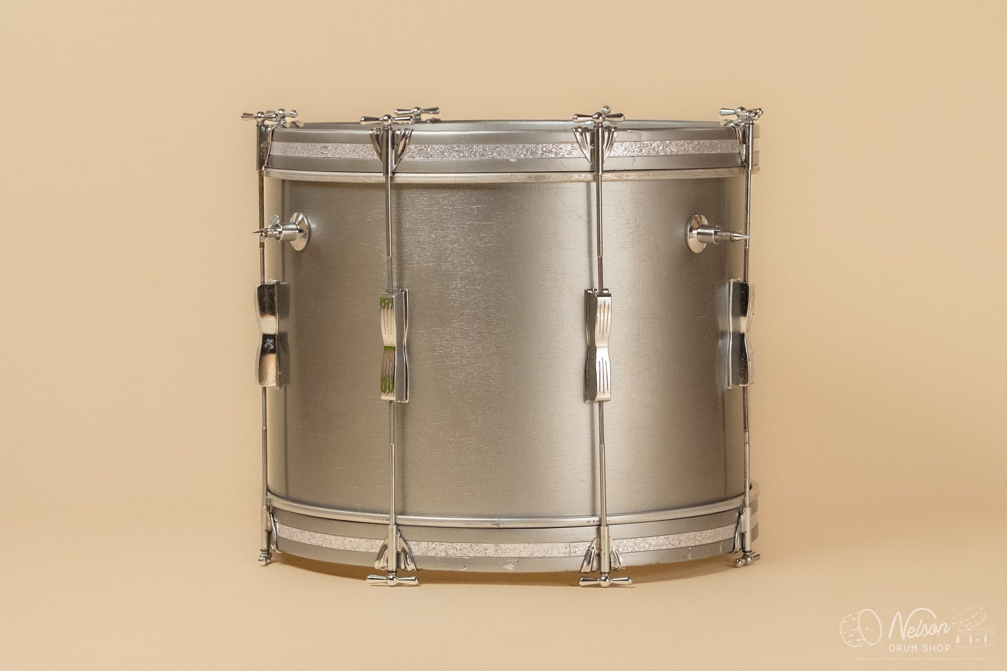 1967 Ludwig 'Clubdate' Bass Drum refinished in Inca Silver Lacquer - 14x20