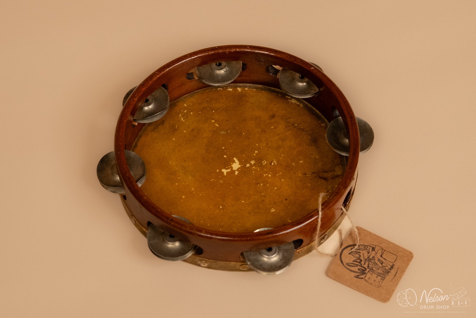 1920s Ludwig Solid Ply Single Row Headed Tambourine - 8"