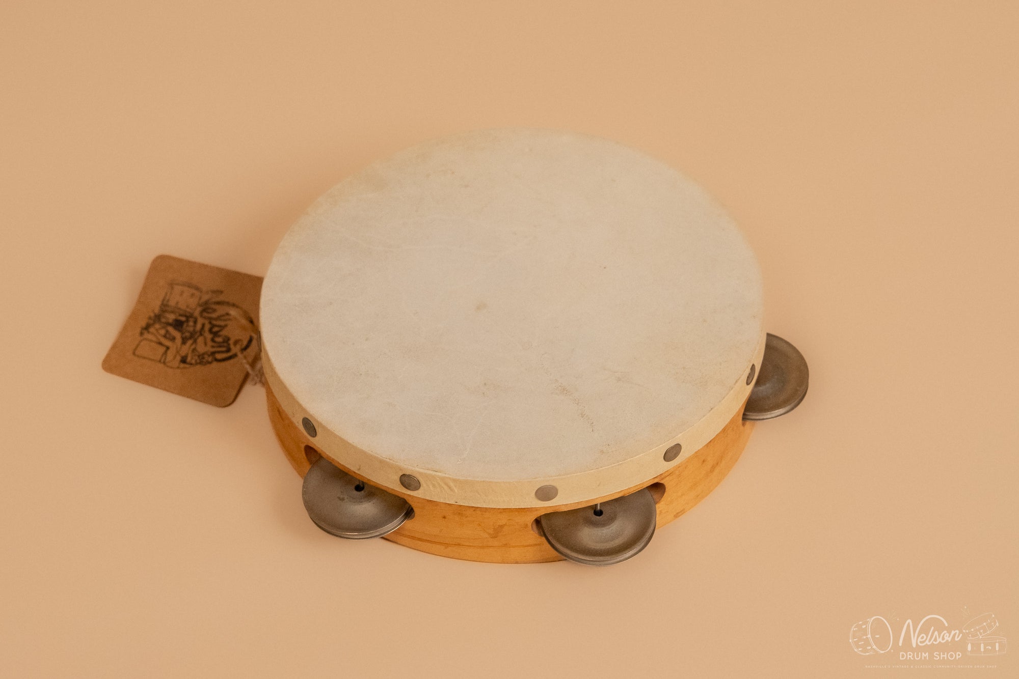1960s Ludwig Solid Maple Single Row Headed Tambourine - 8"