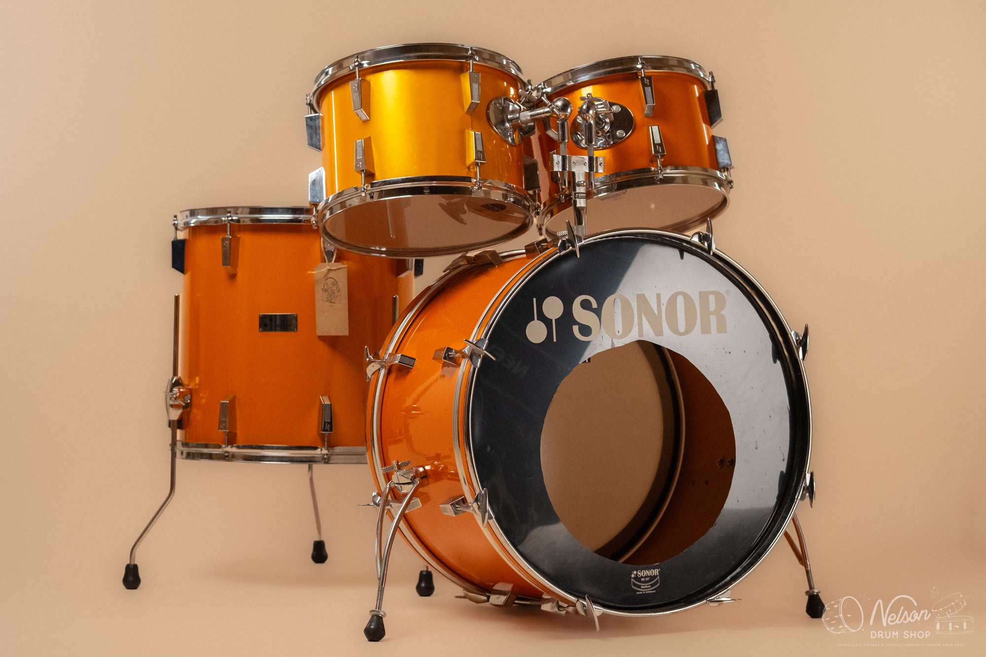 1970s Sonor 'Champion' in Metallic Orange - 14x22, 16x16, 9x13, 8x12