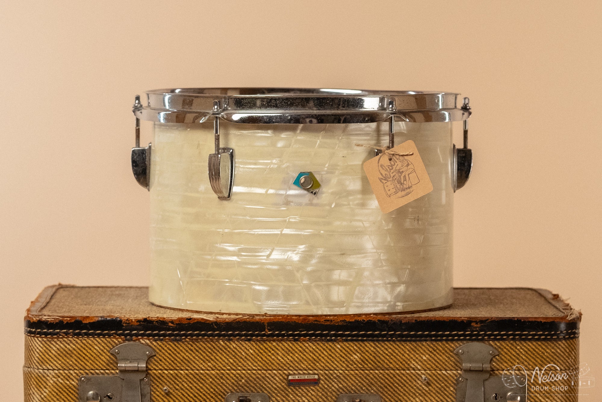 1970s Ludwig Concert Tom in White Marine Pearl - 8x12