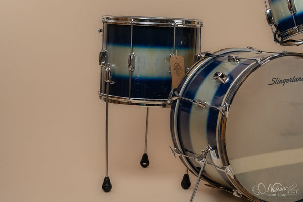 1964 Slingerland 'Jam Session/Stage Band' in Blue Silver Duco - 14x20, 12x15, 8x12