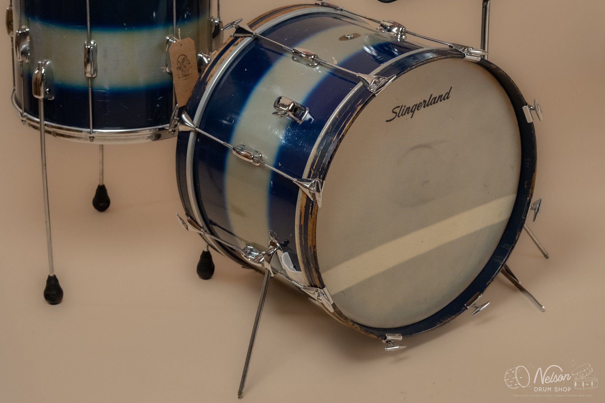 1964 Slingerland 'Jam Session/Stage Band' in Blue Silver Duco - 14x20, 12x15, 8x12