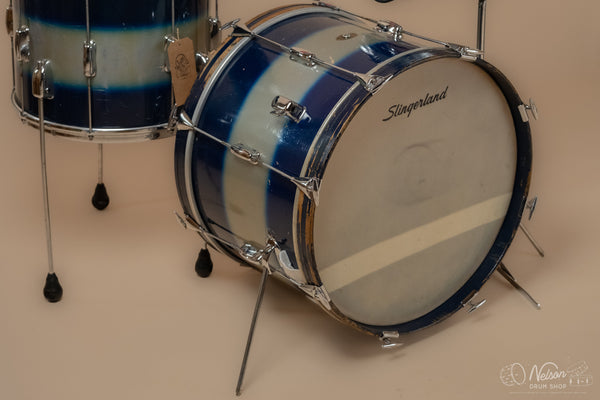 1964 Slingerland 'Jam Session/Stage Band' in Blue Silver Duco - 14x20, 12x15, 8x12