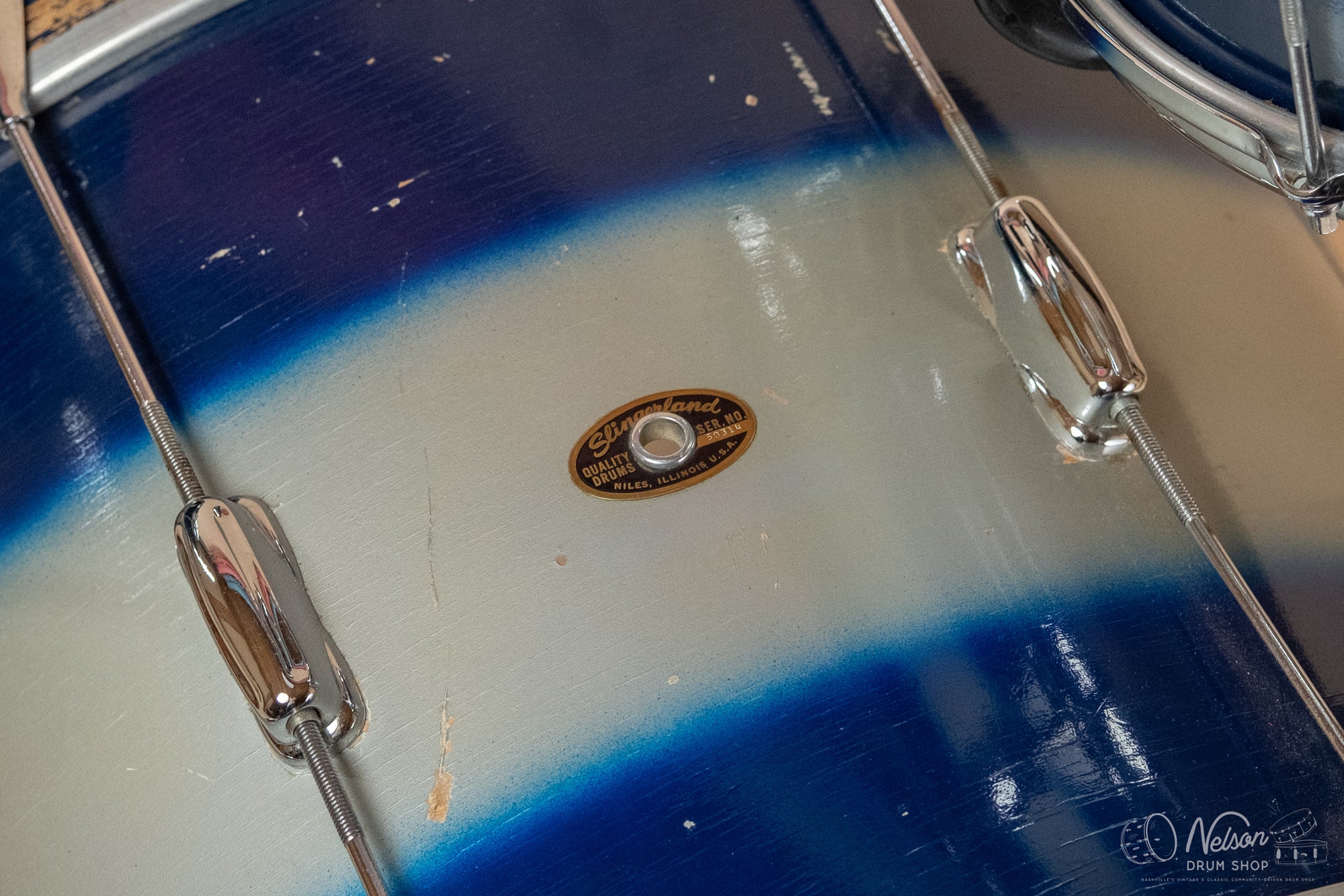 1964 Slingerland 'Jam Session/Stage Band' in Blue Silver Duco - 14x20, 12x15, 8x12