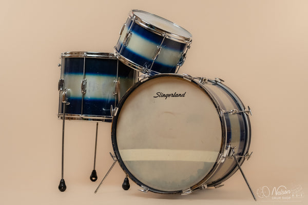 1964 Slingerland 'Jam Session/Stage Band' in Blue Silver Duco - 14x20, 12x15, 8x12