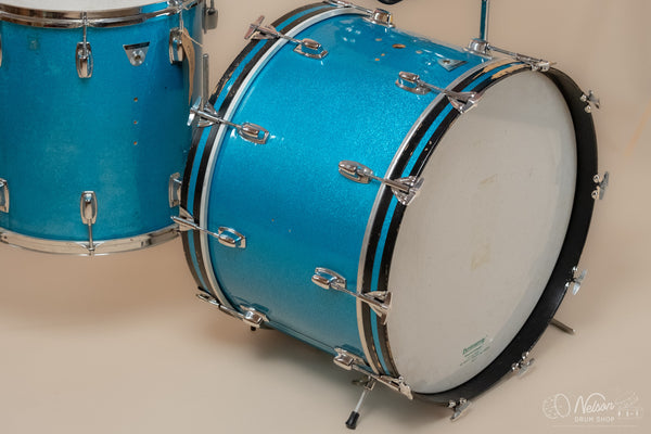 1970s Ludwig 'Standard' in Blue Mist - 14x22, 16x16, 8x12