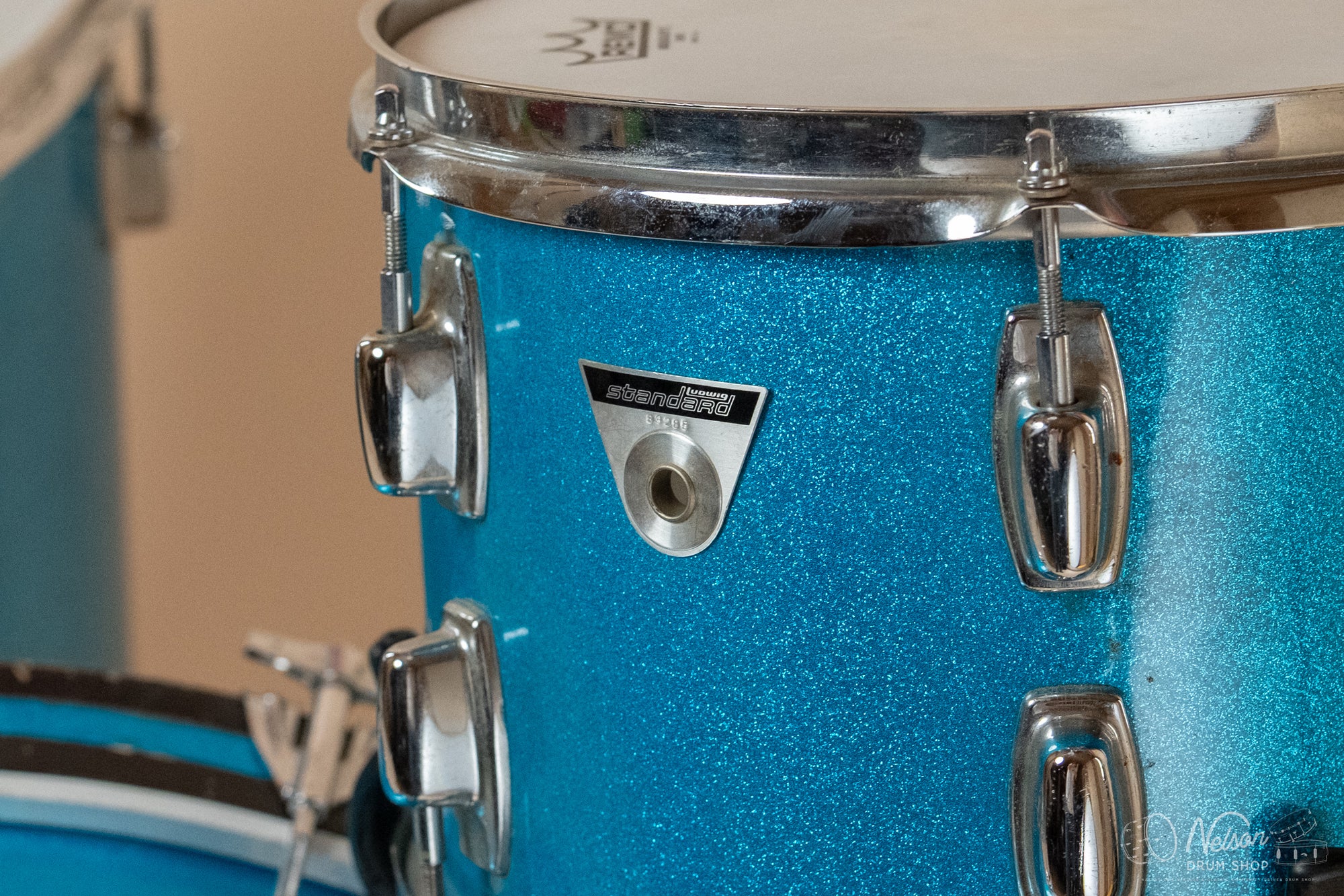 1970s Ludwig 'Standard' in Blue Mist - 14x22, 16x16, 8x12