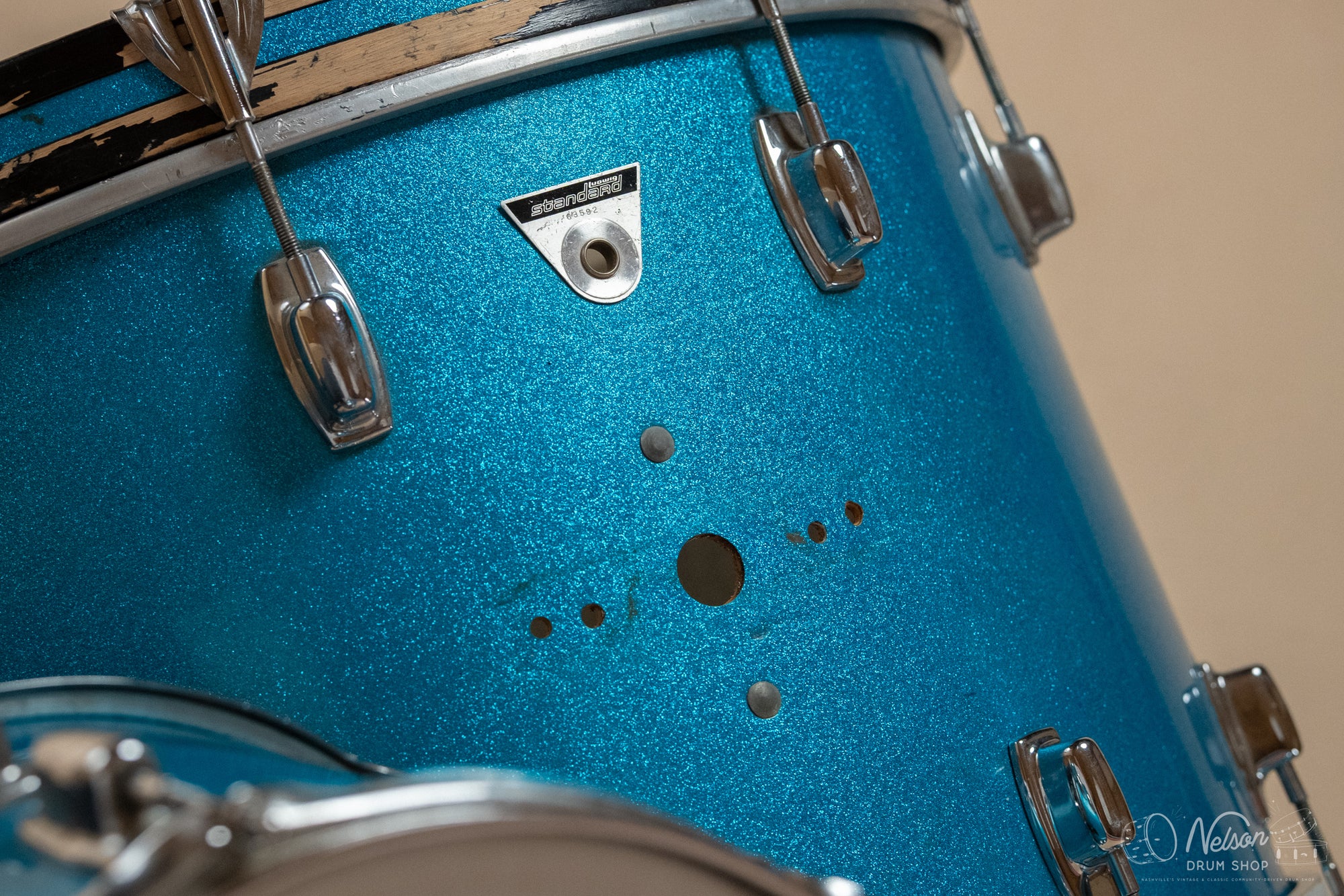 1970s Ludwig 'Standard' in Blue Mist - 14x22, 16x16, 8x12