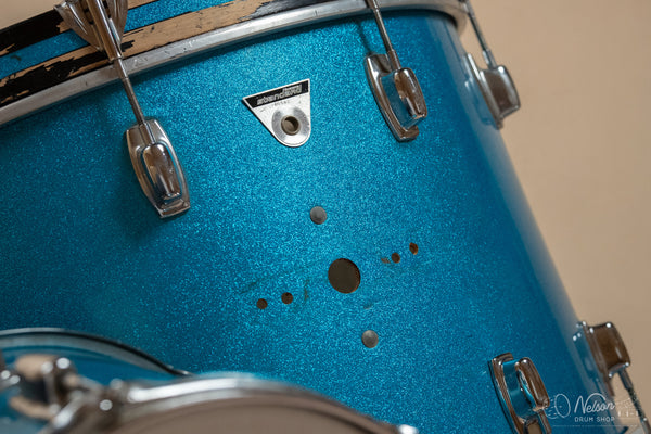 1970s Ludwig 'Standard' in Blue Mist - 14x22, 16x16, 8x12
