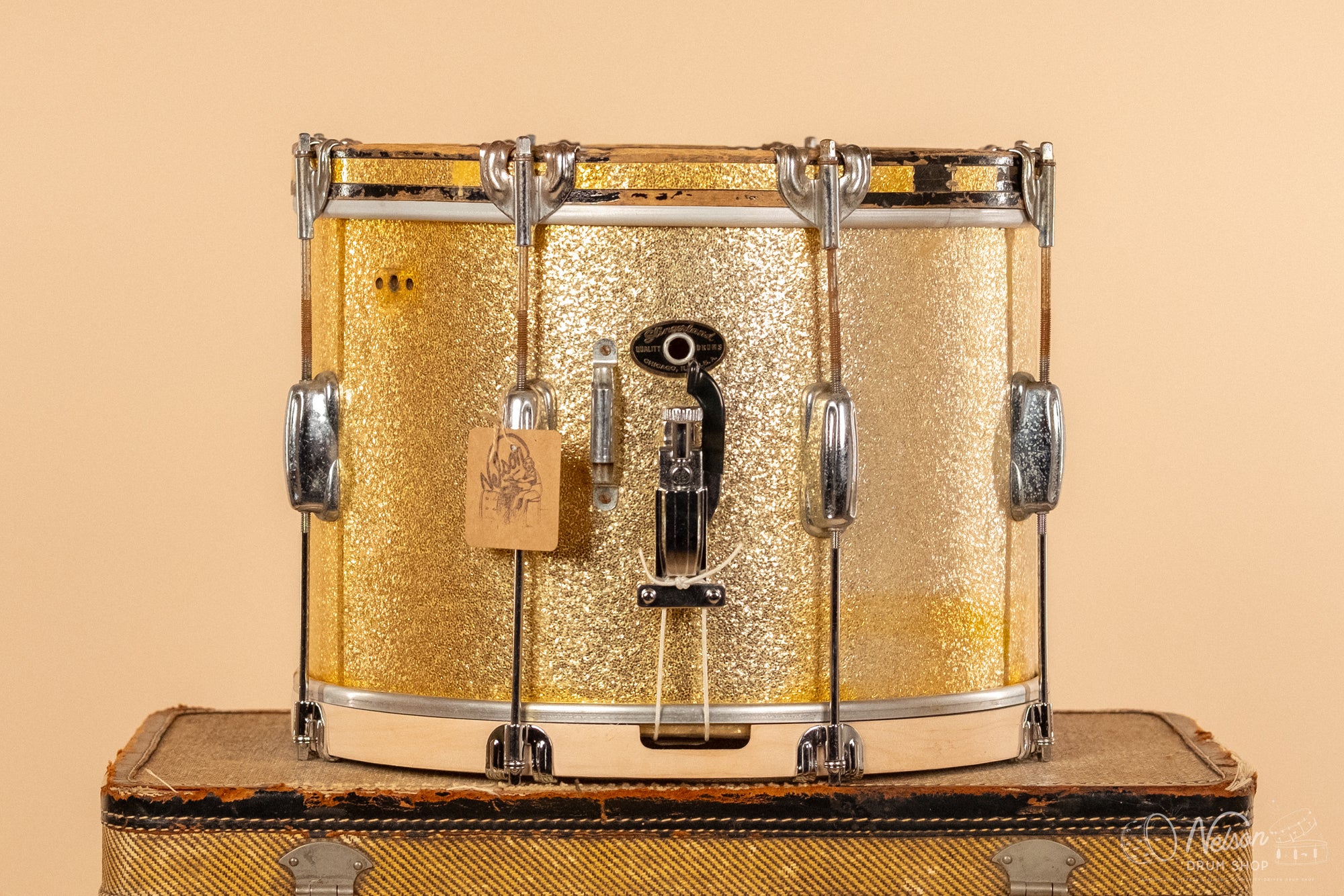 SEP 20, 1958 Slingerland 'Tournament' Model Parade Drum in Sparkling Gold Pearl - 10x14